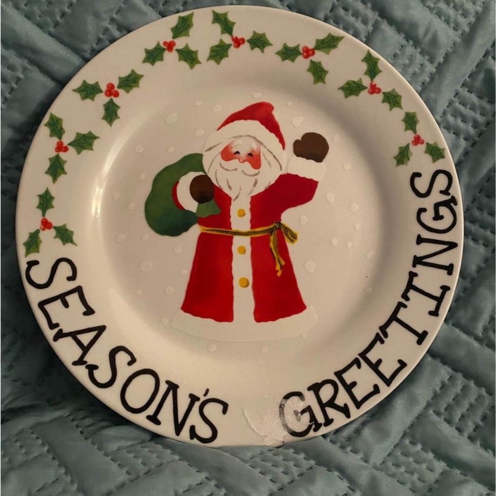 LTD Commodities SANTA PLATE  9" Diameter Vintage 1998 Christmas Serving Plate